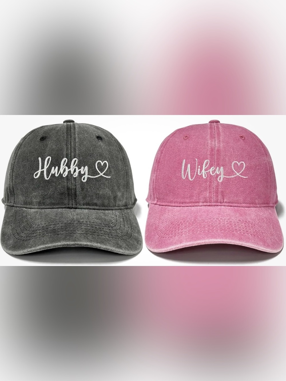 Hubby & Wifey Matching Baseball Hats New with tags
